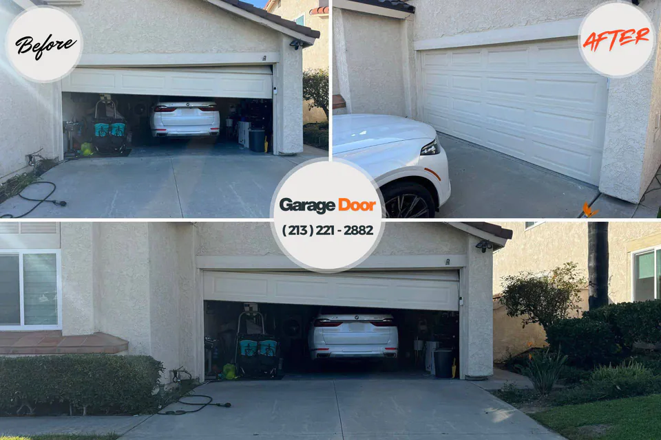 Before and after: garage door repair Diamondhead, MS